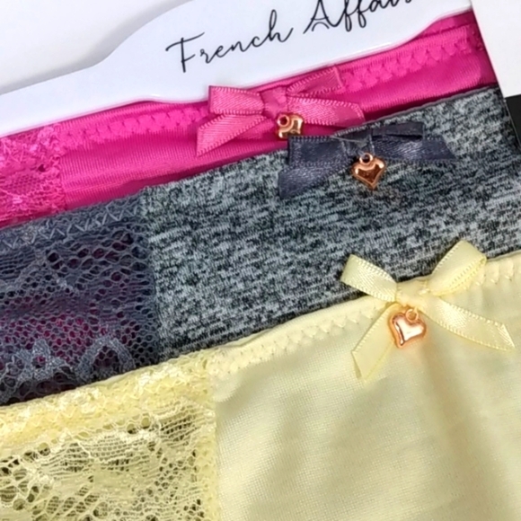 FRENCH AFFAIR 3 PACK LACE THONG PANTIES SIZE MEDIUM NWT - Picture 2 of 6